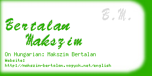 bertalan makszim business card